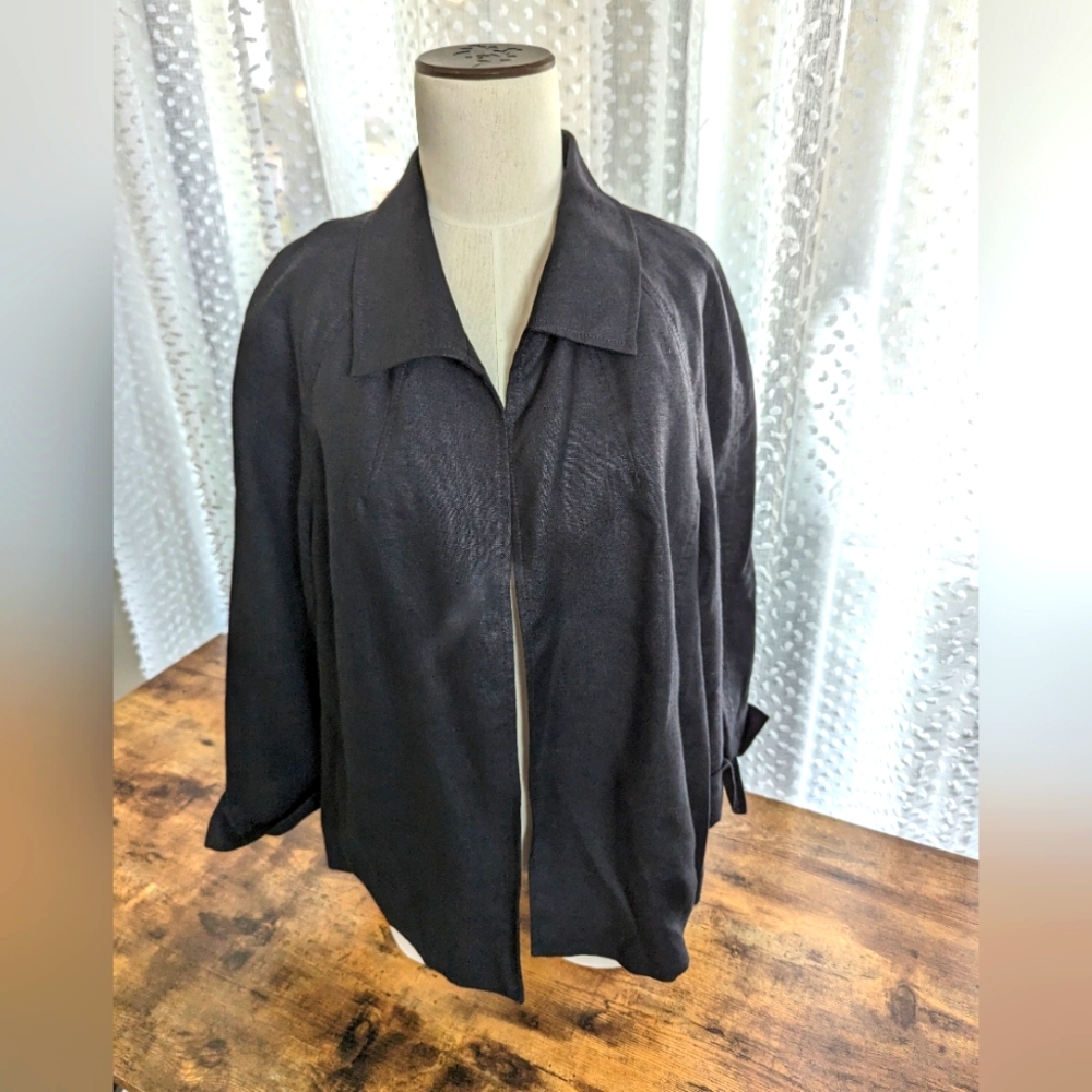 Talbot's Black Pure Irish Linen Jacket